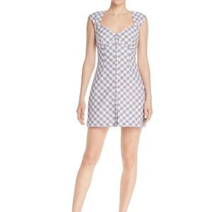 Sailor plaid Y2k style mock button down blue while mini dress size Medium